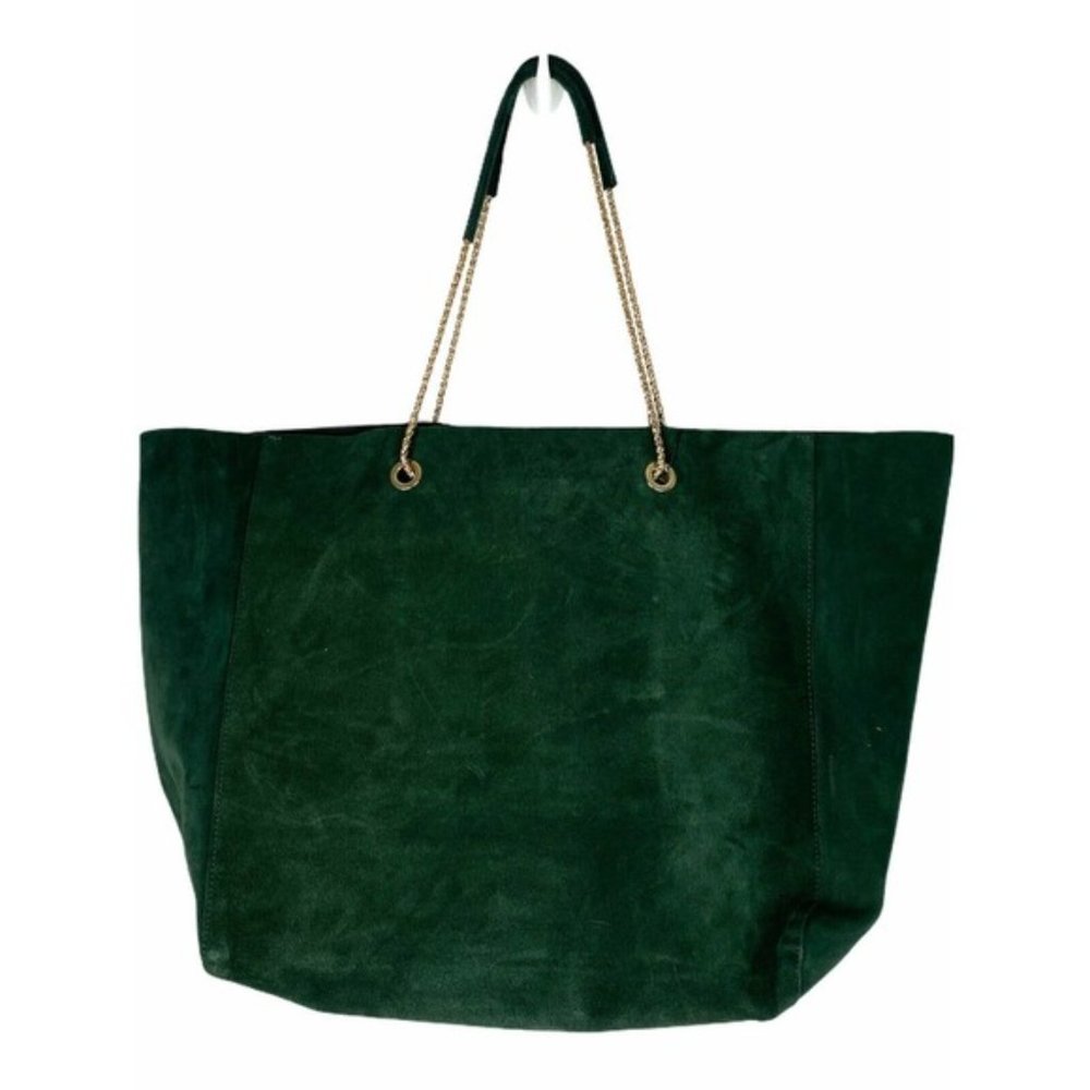Sezane Gaby Tote Bag Suede Green - Picture 4 of 4